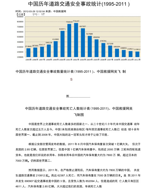 中国历年道路交通安全事故统计