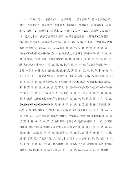 【精品】火影忍者手势入门