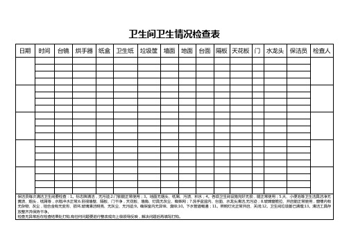 保洁检查表(卫生间)【范本模板】