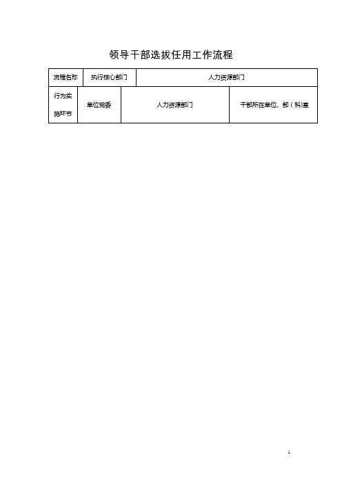 领导干部选拔任用流程