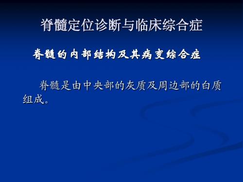 脊髓定位诊断与临床
