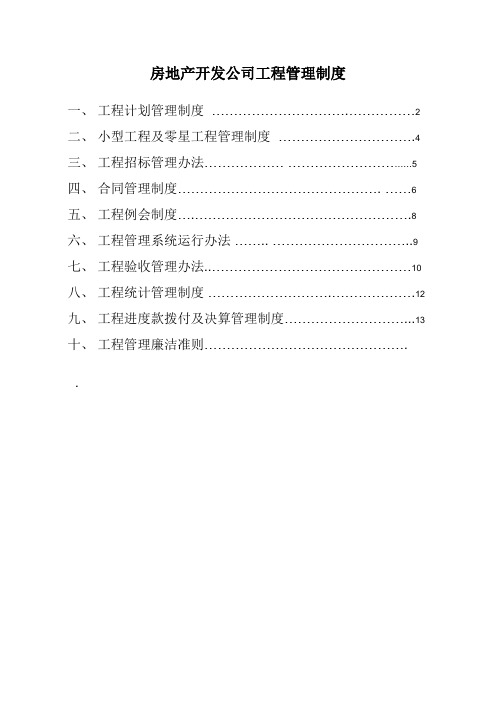 房地产开发公司工程管理制度