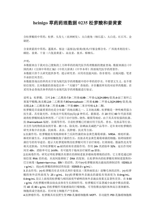 heinigo草药药理数据0235松萝酸和姜黄素