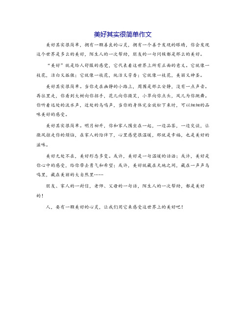 美好其实很简单作文