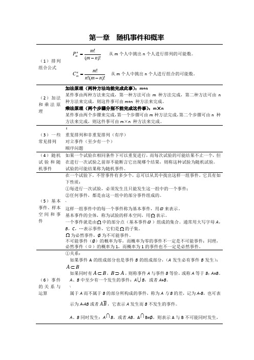 概率统计公式大全(复习重点)