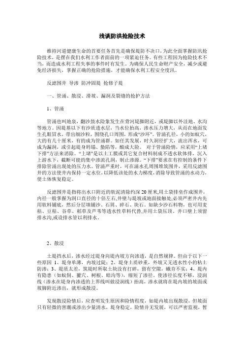 浅谈防洪抢险技术