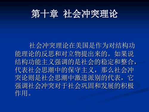 外国社会学史第十章  社会冲突理论