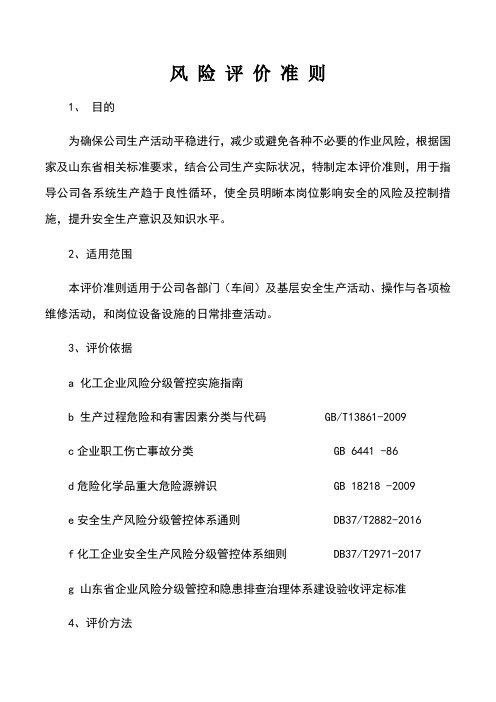 公司风险评价准则