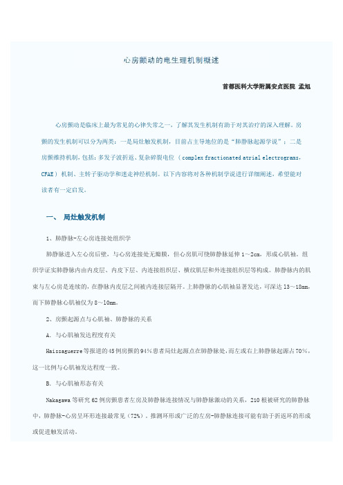 3 心房颤动的电生理机制概述
