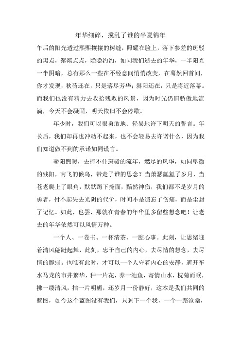 年华细碎,搅乱了谁的半夏锦年