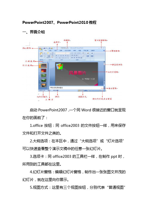PowerPoint2007、PowerPoint2010教程(菜鸟一看就会)