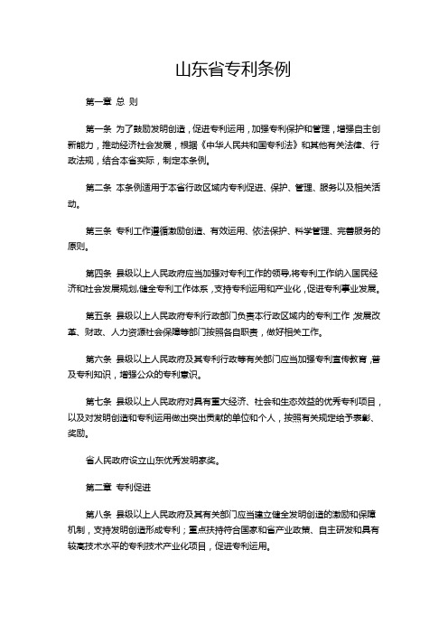 山东专利条例