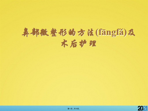 鼻部微整形的方法及术后护理优秀PPT标准版资料