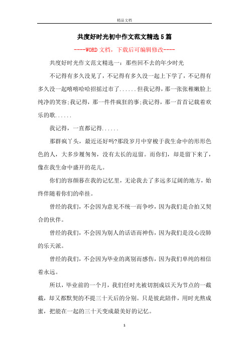 共度好时光初中作文范文精选5篇