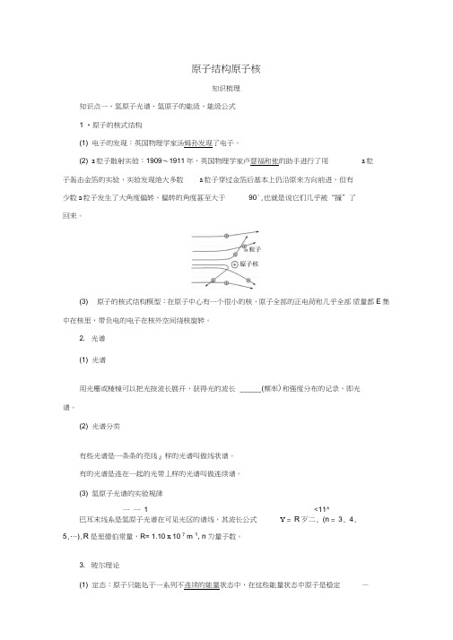 2018届高考物理一轮复习专题原子结构原子核导学案