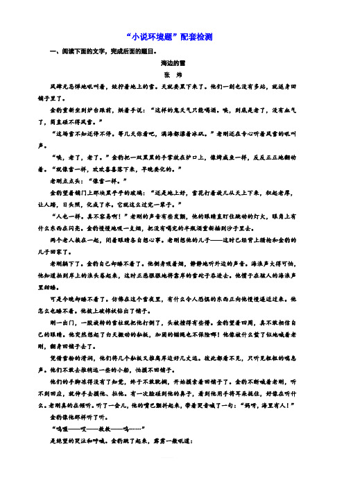2020版高考语文新设计一轮复习通用版精练：“小说环境题”配套检测含解析