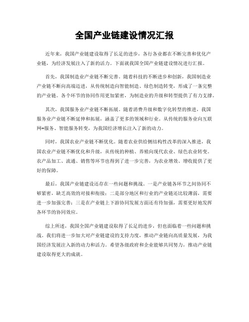 全国产业链建设情况汇报