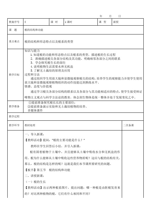 八上4.1.5根的结构和功能