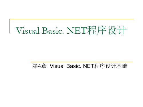 第4章  Visual Basic. NET程序设计基础