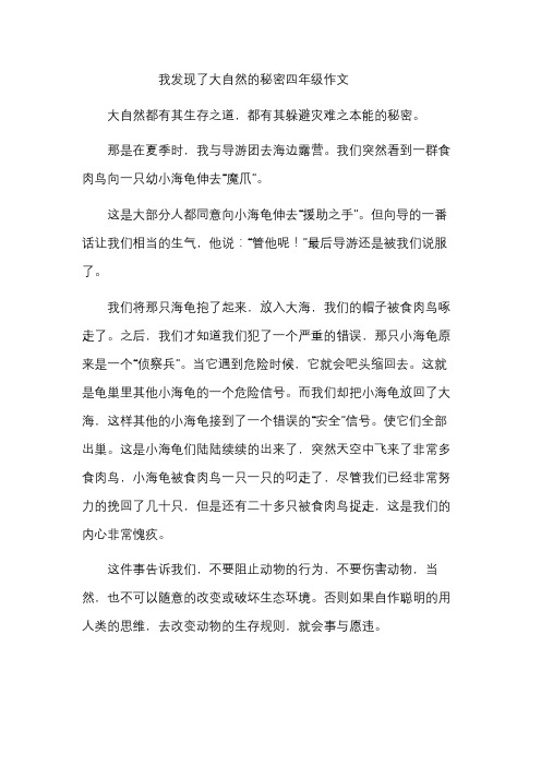 我发现了大自然的秘密四年级作文