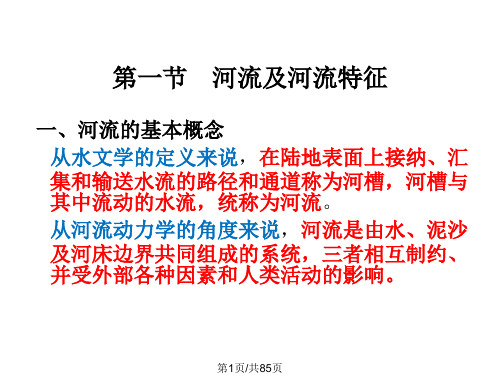 河道水流的特性PPT课件