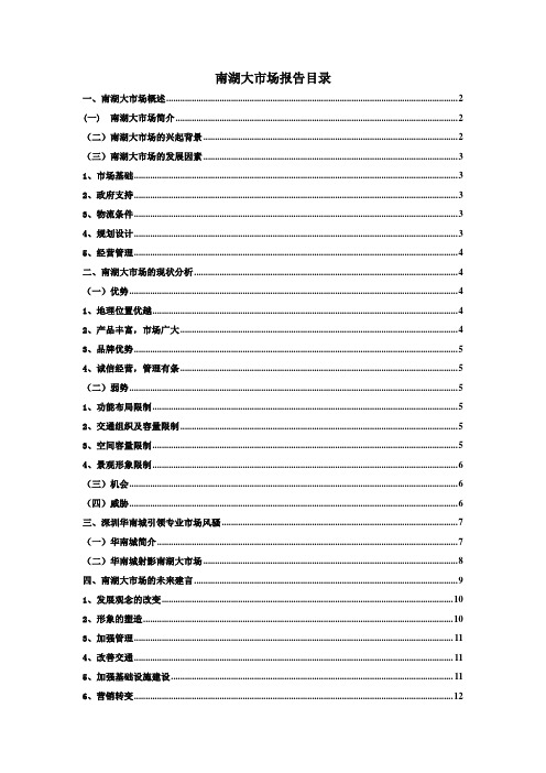 长沙南湖大市场报告