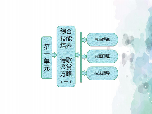 粤教版语文高二选修唐诗宋词元散曲选读课件 第一单元综合技能培养诗歌鉴赏方略一
