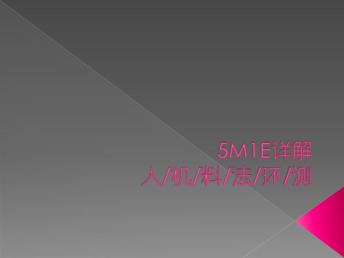 5M1E详解
