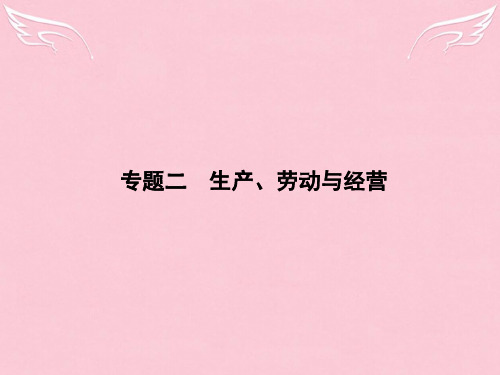 高考政治二轮复习 专题二专题二 生产 劳动与经营课件
