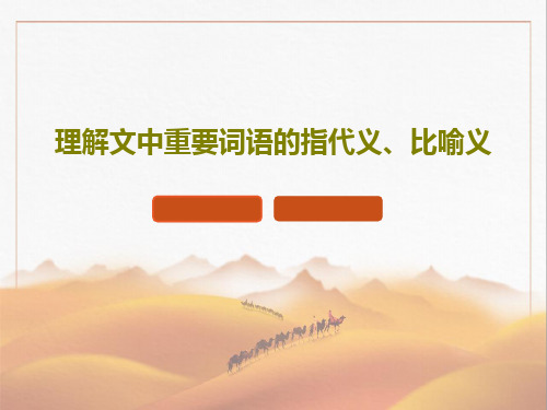理解文中重要词语的指代义、比喻义25页PPT
