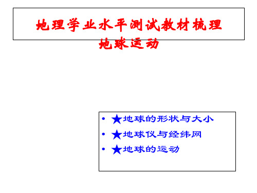 地理学业水平测试复习课件地球的运动(共22张PPT)