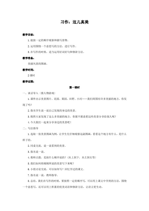 2022年部编版语文三上《习作：这儿真美2》精品教案