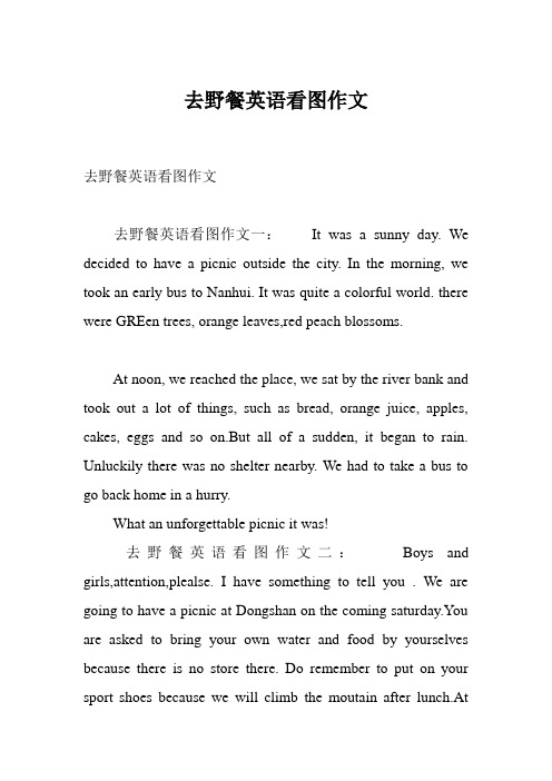 去野餐英语看图作文