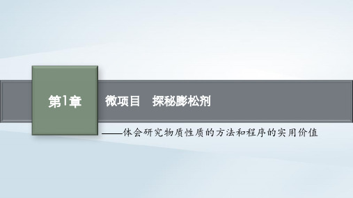 新教材高中化学第1章认识化学科学微项目探秘膨松剂课件鲁科版必修第一册