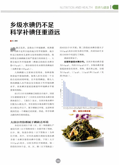 乡级水碘仍不足科学补碘任重道远