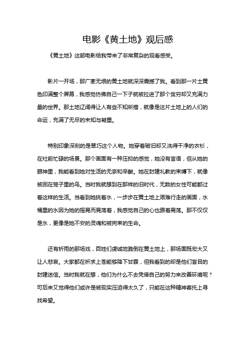电影《黄土地》观后感
