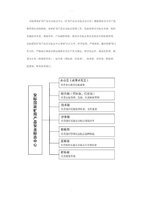 安标国家矿用产品安全标志中心机构职责