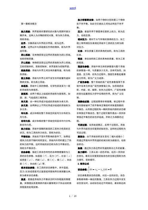 工程热力学基本知识点