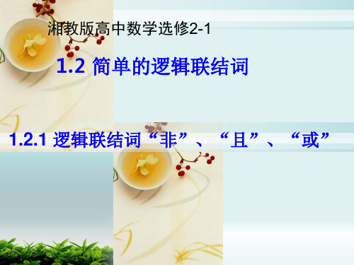 数学选修2-1(湘教版)1.2.1 逻辑联结词“非”、“且”、“或”