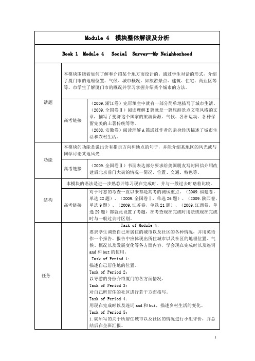 教学设计整合-Module 4 A Social Survey--My Neighbourhood