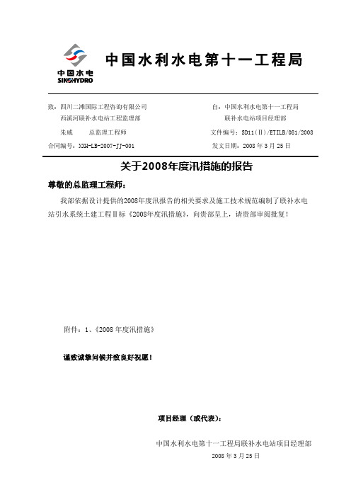防洪度汛措施报告