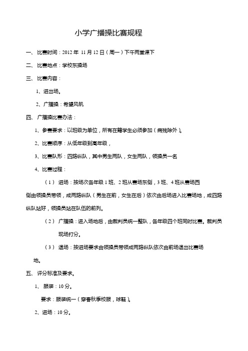 广播操比赛方案