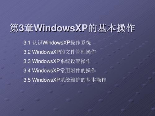 WindowsXP的基本操作