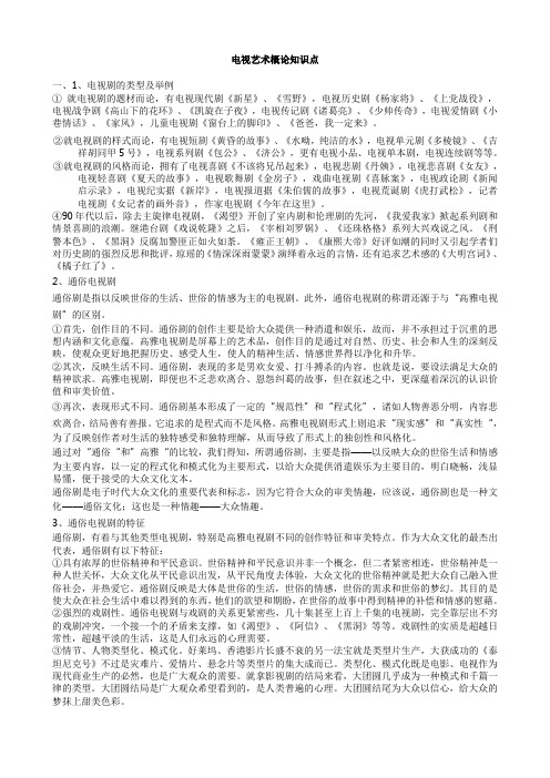 2014年自考电视艺术概论知识点