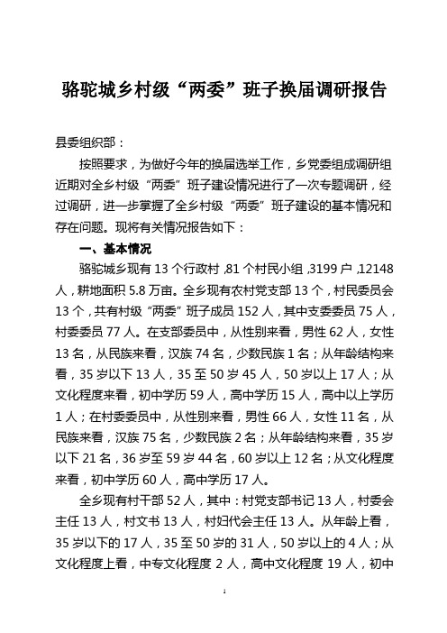 村两委班子调研报告
