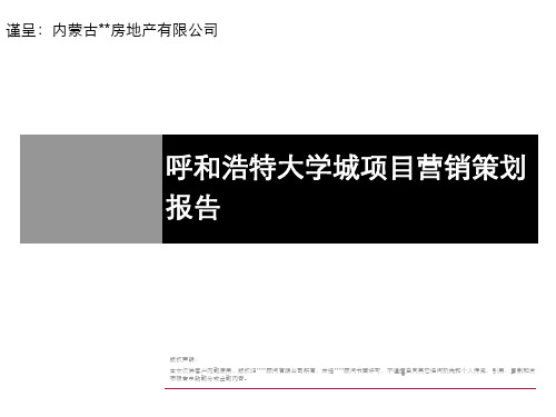 呼和浩特大学城项目营销策划深入报告