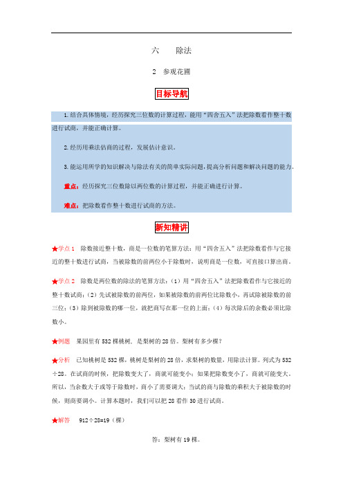 6.除法 第二课时  参观花圃-四年级上册数学教材详解+分层训练(北师大版,含答案)