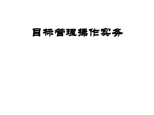 目标管理的实施路径PPT精品文档41页