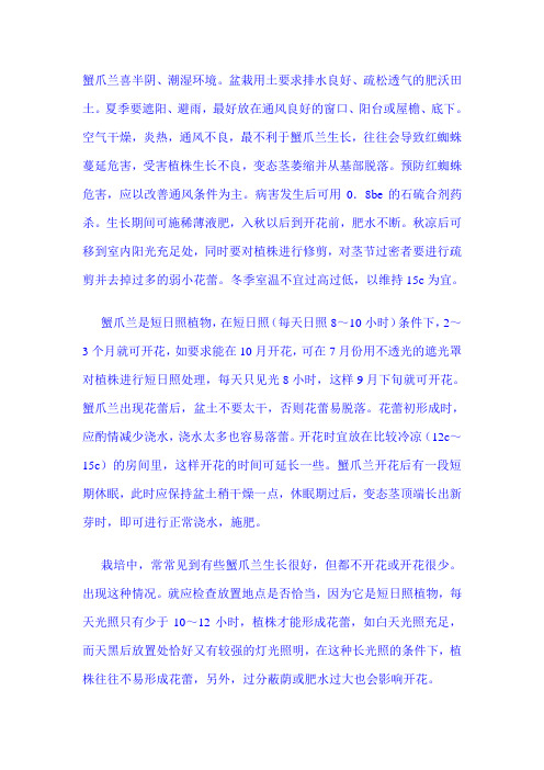 蟹爪兰的种植综述