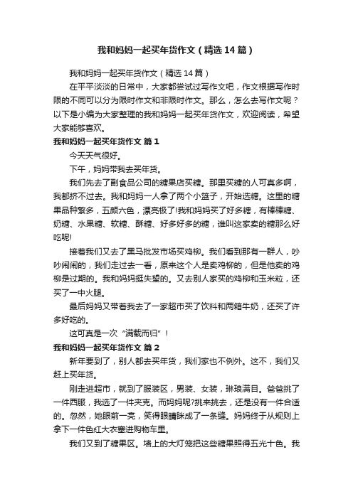 我和妈妈一起买年货作文（精选14篇）